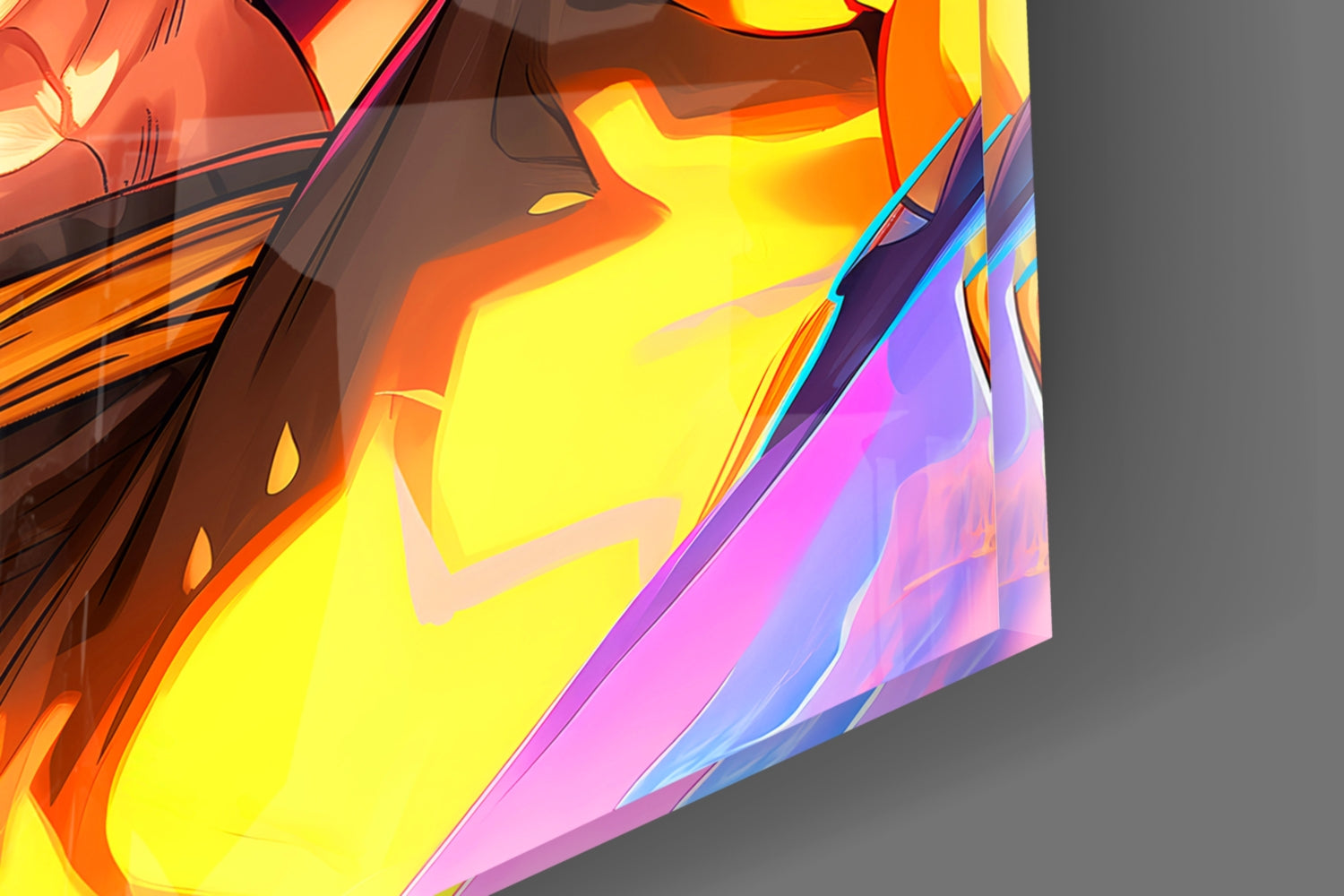 Luffy Flame of Joy Glass Wall Art || Designer Collection