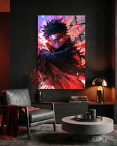 Obito: Rage of the Sharingan Glass Wall Art || Designer Collection - Lifestyle preview in a designer interior