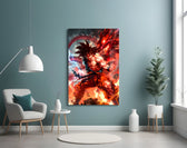 Goku artwork styled in a creative loft interior