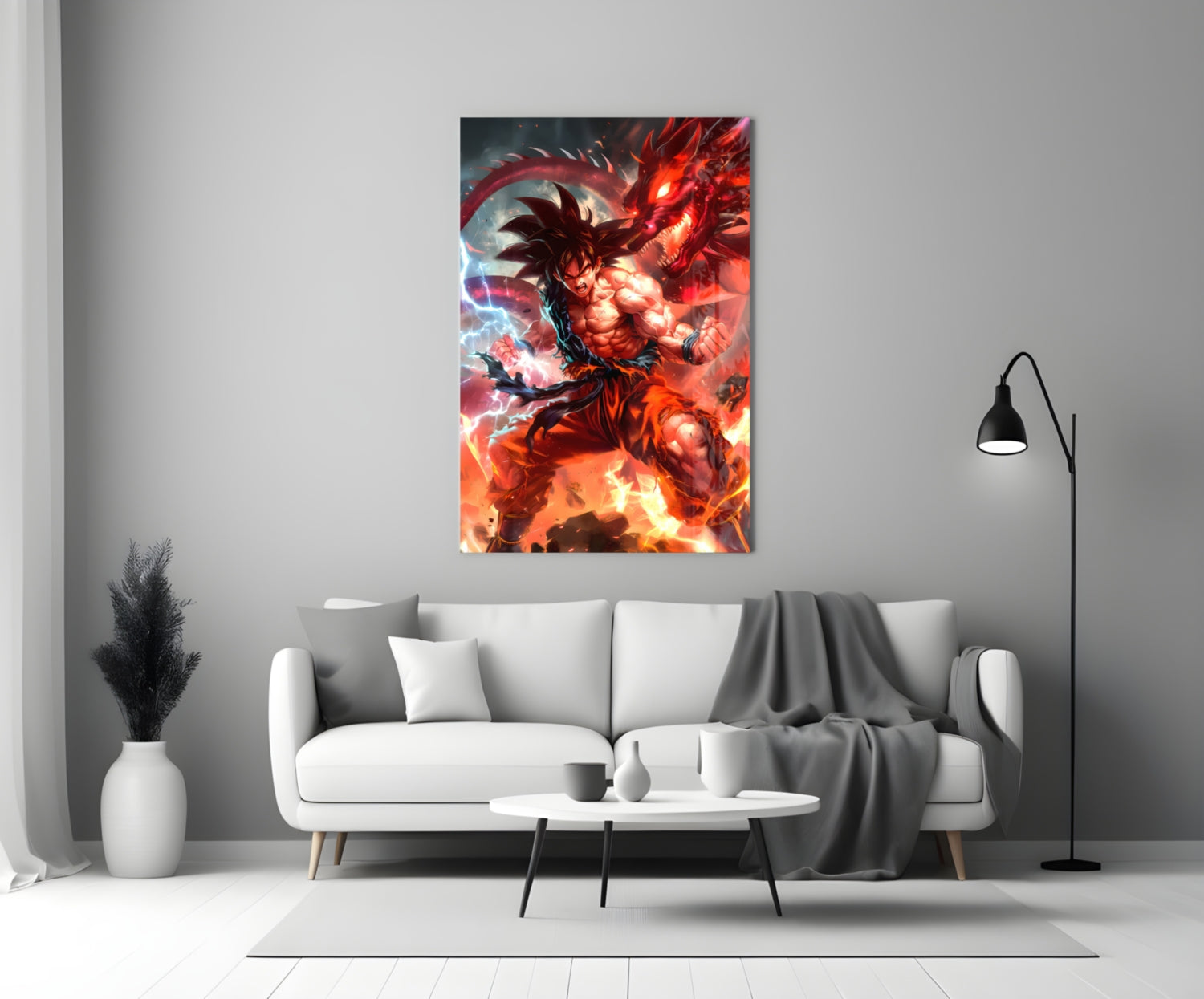 Goku Dragon Power Glass Wall Art || Designer Collection