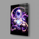 Designer-collection anime panel anchoring a gaming room wall