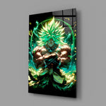 Designer-collection anime panel anchoring a gaming room wall