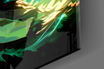 Designer-collection artwork in a manga-leaning home interior