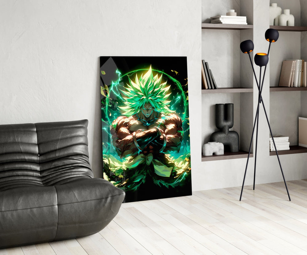 Anime glass print bringing Saiyan edge to a man cave