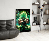 Anime glass print bringing Saiyan edge to a man cave
