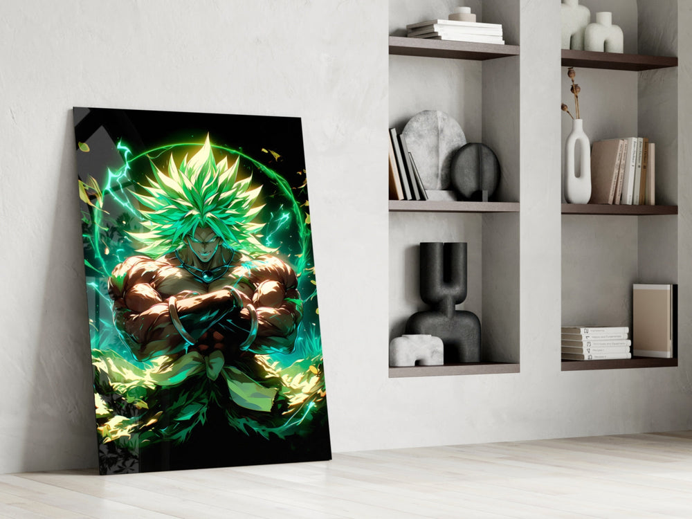 Anime panel against a moody dark-painted accent wall