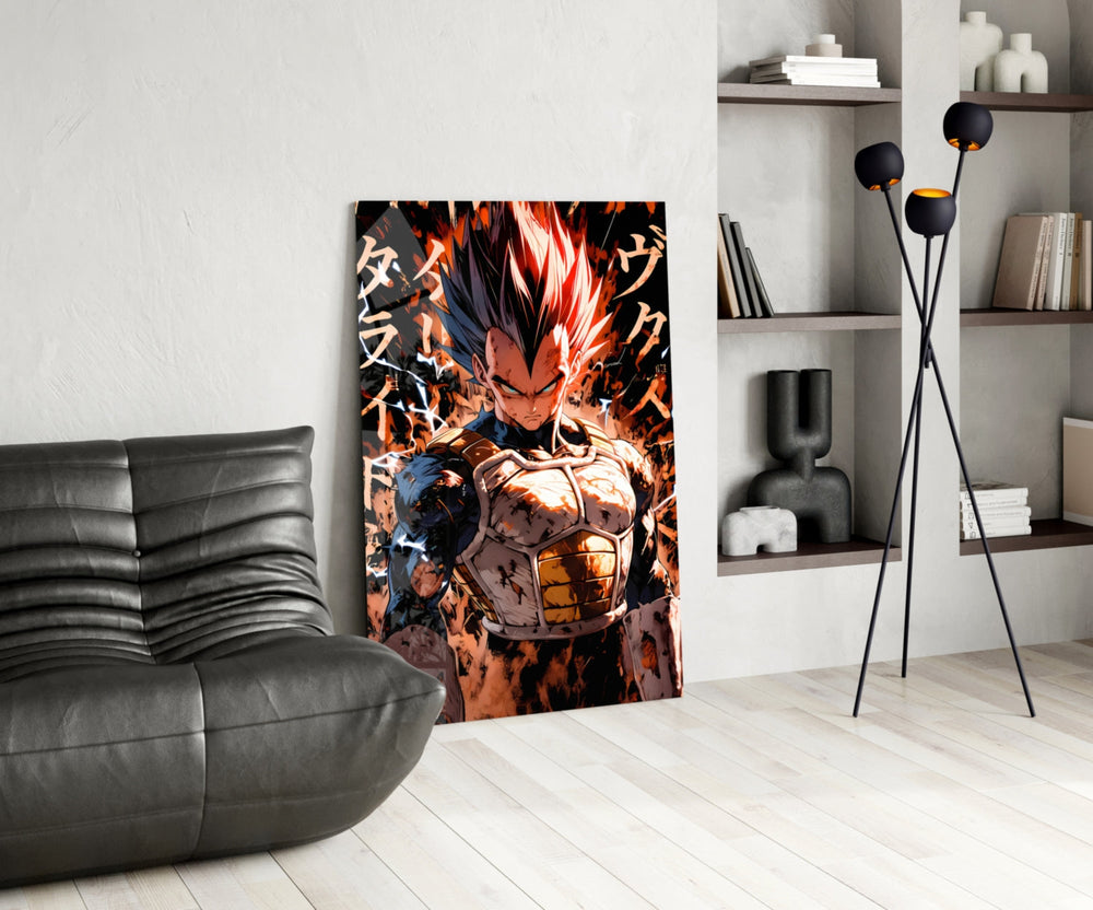 Anime glass print bringing Saiyan edge to a man cave
