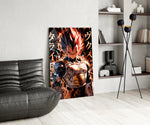 Anime glass print bringing Saiyan edge to a man cave