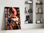 Anime panel against a moody dark-painted accent wall
