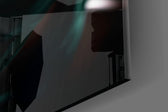 Designer-collection artwork in a manga-leaning home interior