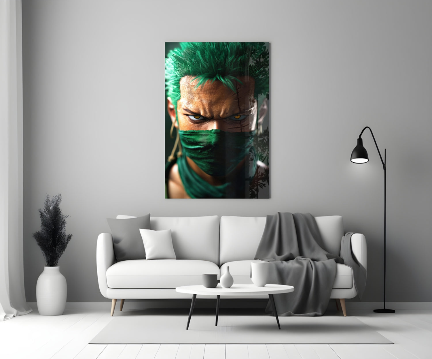 Swordsman Zoro Glass Wall Art || Designer Collection