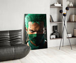 Anime glass print bringing swordsman edge to a man cave