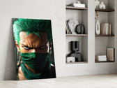 Anime panel against a moody dark-painted accent wall