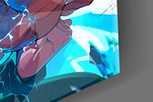 Designer-collection artwork in a manga-leaning home interior