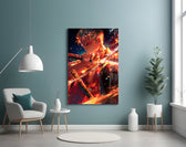 Zoro Flames artwork styled in a creative loft interior