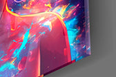 Designer-collection artwork in a manga-leaning home interior