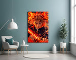 Rengoku artwork styled in a creative loft interior