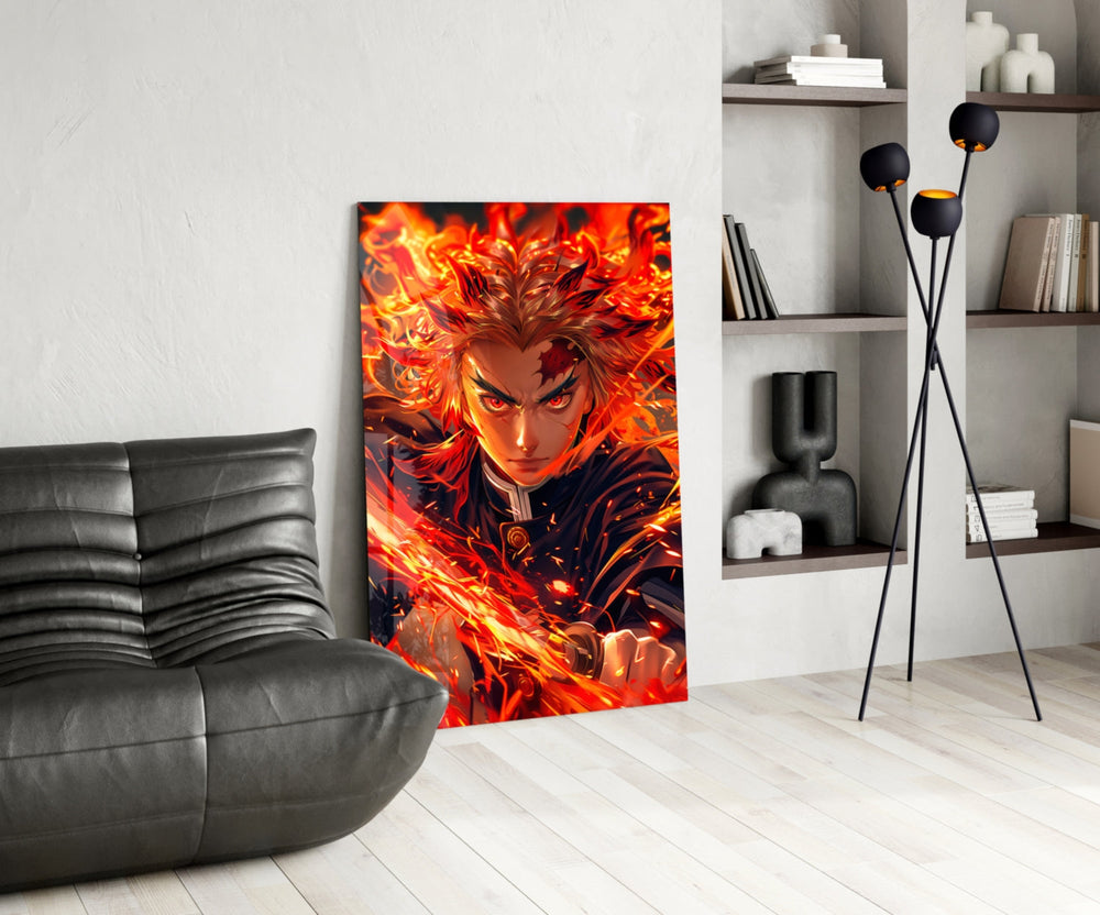 Anime glass print bringing Demon Slayer edge to a man cave