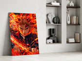 Anime panel against a moody dark-painted accent wall