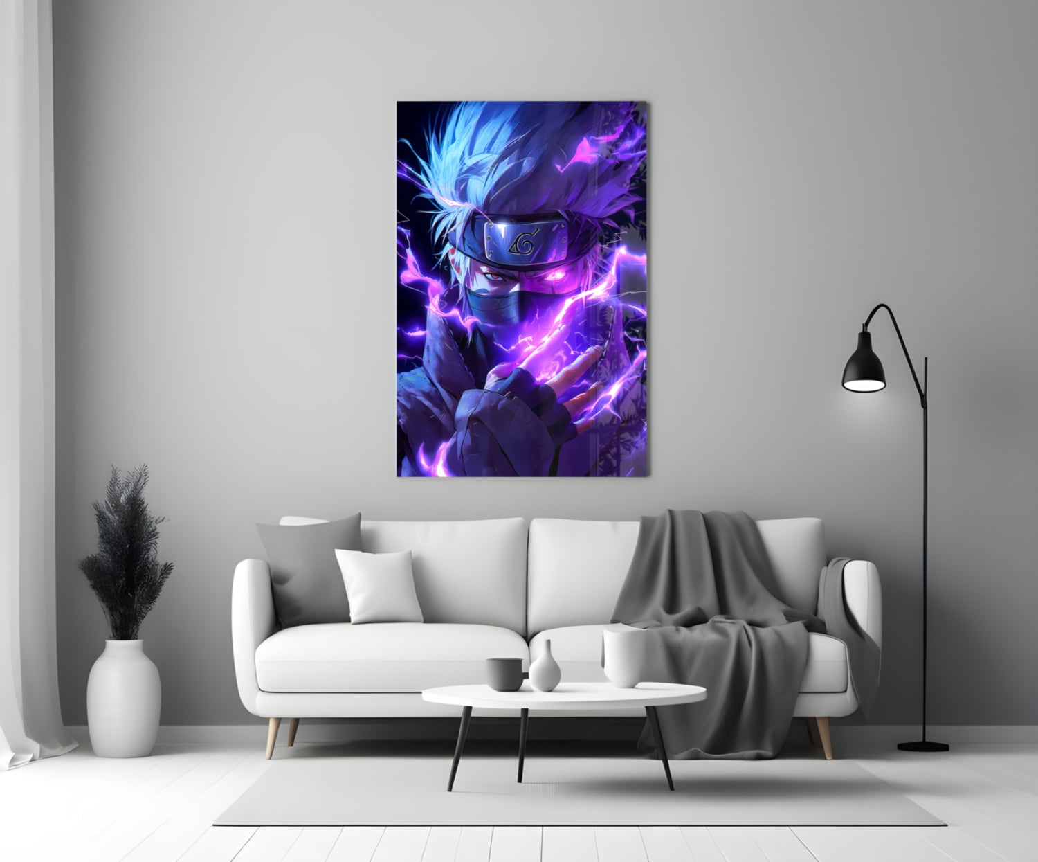 Lightning Kakashi Hatake Glass Wall Art || Designer Collection