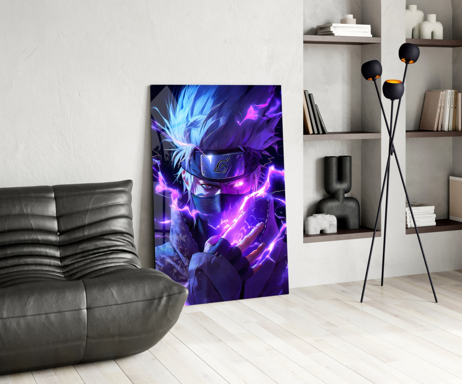 Lightning Kakashi Hatake Glass Wall Art || Designer Collection