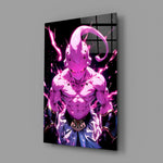 Designer-collection anime panel anchoring a gaming room wall