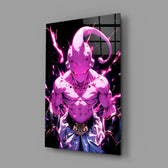 Designer-collection anime panel anchoring a gaming room wall