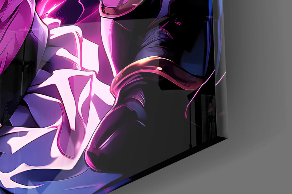 Designer-collection artwork in a manga-leaning home interior