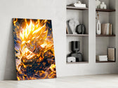 Anime panel against a moody dark-painted accent wall