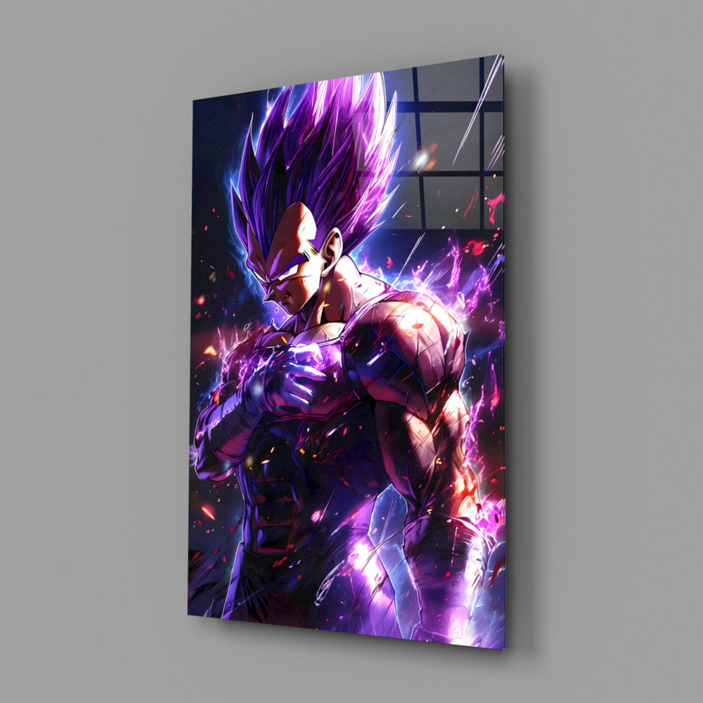 Designer-collection anime panel anchoring a gaming room wall