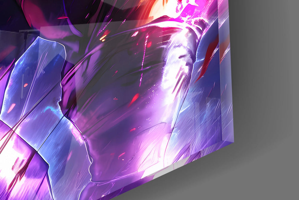Designer-collection artwork in a manga-leaning home interior