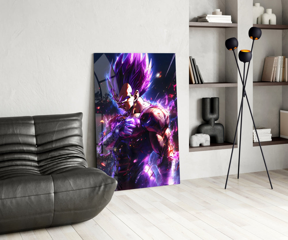 Anime glass print bringing Saiyan edge to a man cave
