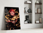 Anime panel against a moody dark-painted accent wall