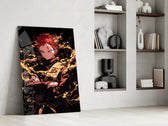 Anime panel against a moody dark-painted accent wall