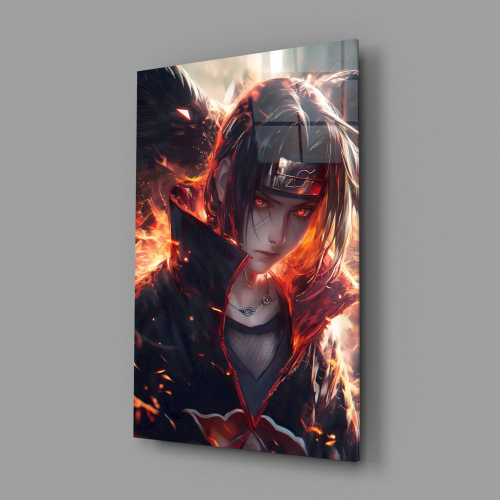 Designer-collection anime panel anchoring a gaming room wall