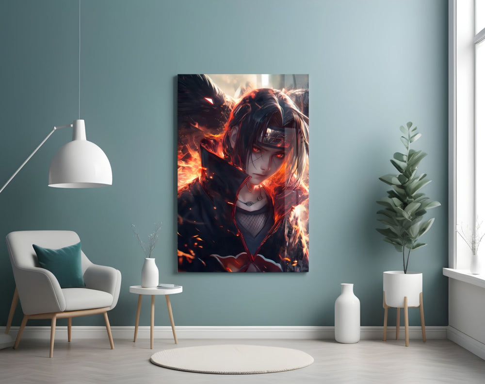 Itachi artwork styled in a creative loft interior