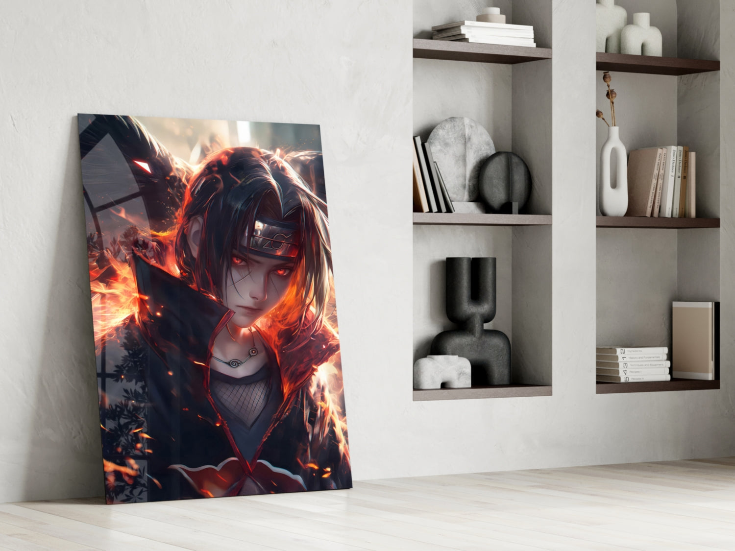 Itachi and Susanoo's Shadow Glass Wall Art || Designer Collection