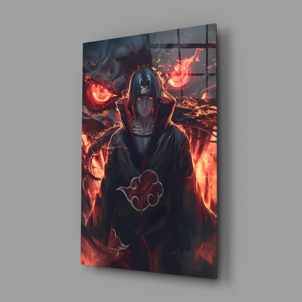 Designer-collection anime panel anchoring a gaming room wall