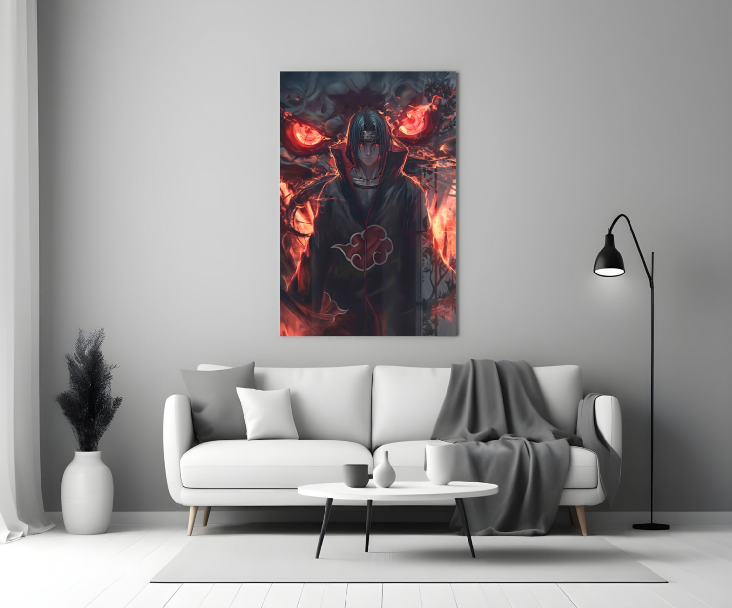 Akatsuki Itachi Glass Wall Art || Designer Collection
