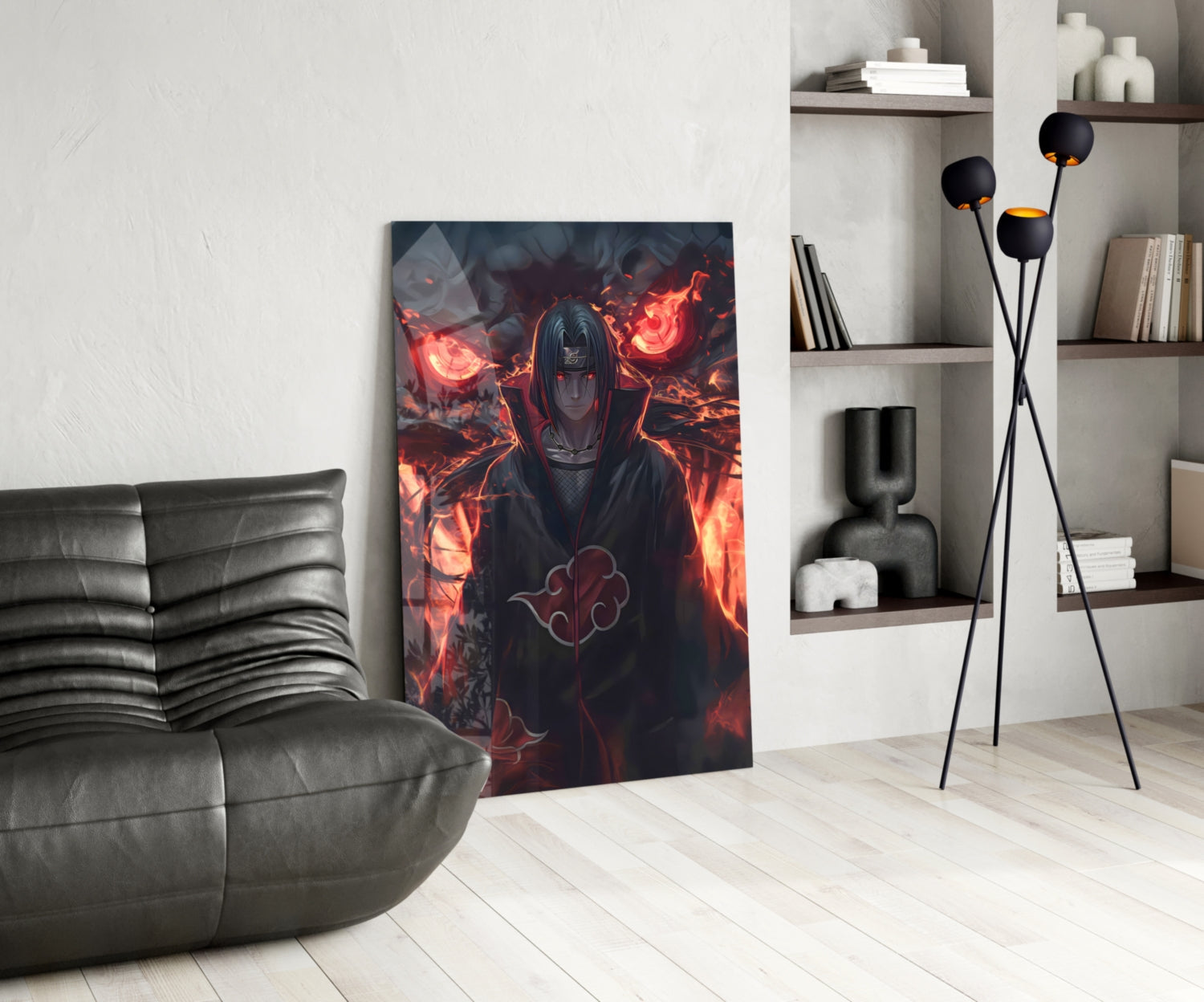 Akatsuki Itachi Glass Wall Art || Designer Collection