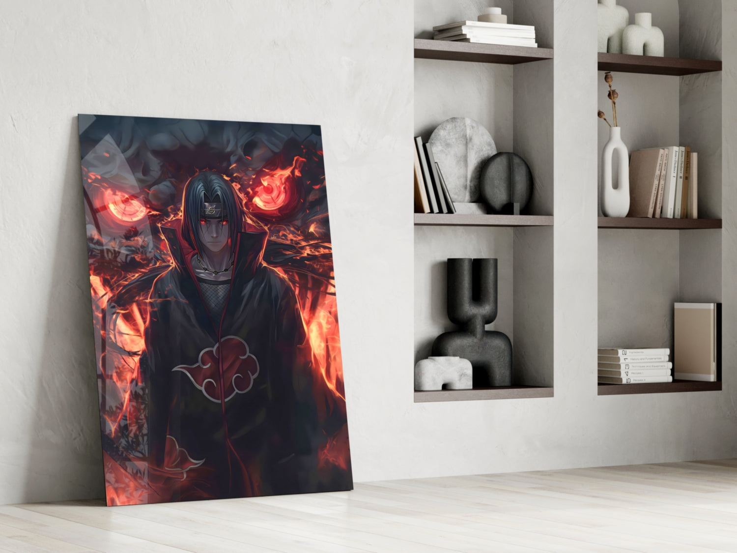 Akatsuki Itachi Glass Wall Art || Designer Collection