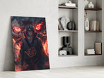 Anime panel against a moody dark-painted accent wall