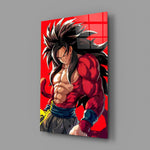 Designer-collection anime panel anchoring a gaming room wall