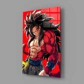 Designer-collection anime panel anchoring a gaming room wall