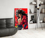 Anime glass print bringing Saiyan edge to a man cave