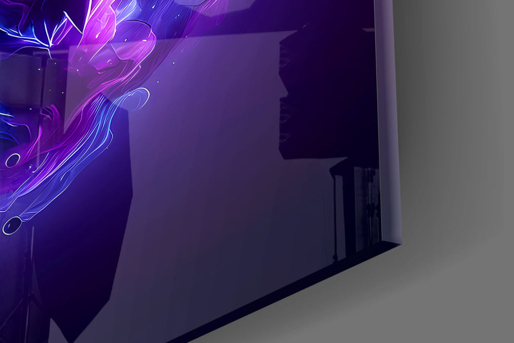 Designer-collection artwork in a manga-leaning home interior