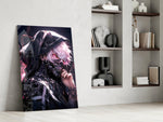 Anime panel against a moody dark-painted accent wall