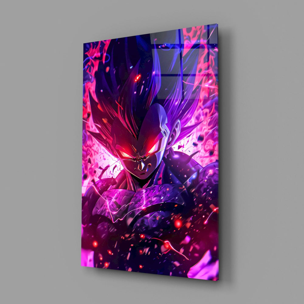 Designer-collection anime panel anchoring a gaming room wall