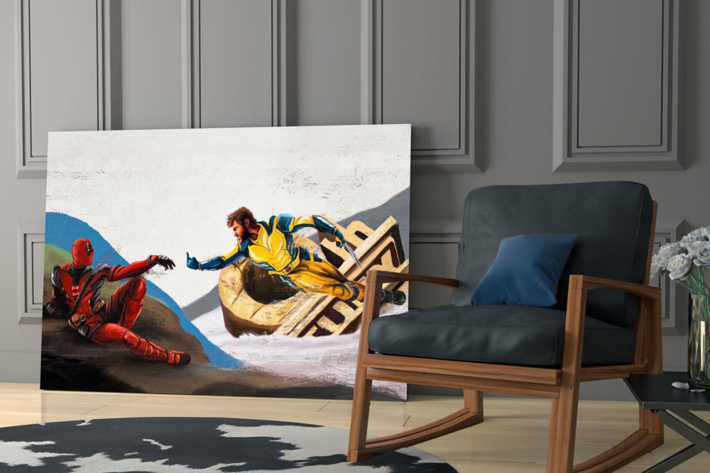 Marvel yatay panel against a moody dark-painted accent wall