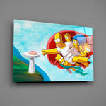 Designer-collection animation panel anchoring a family room wall